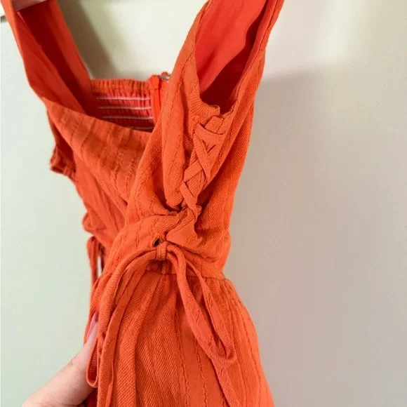 Lost + Wander • NWT Orange Miss Marmalade Tiered Mini Dress Sz XS Smocked - Picture 11 of 16